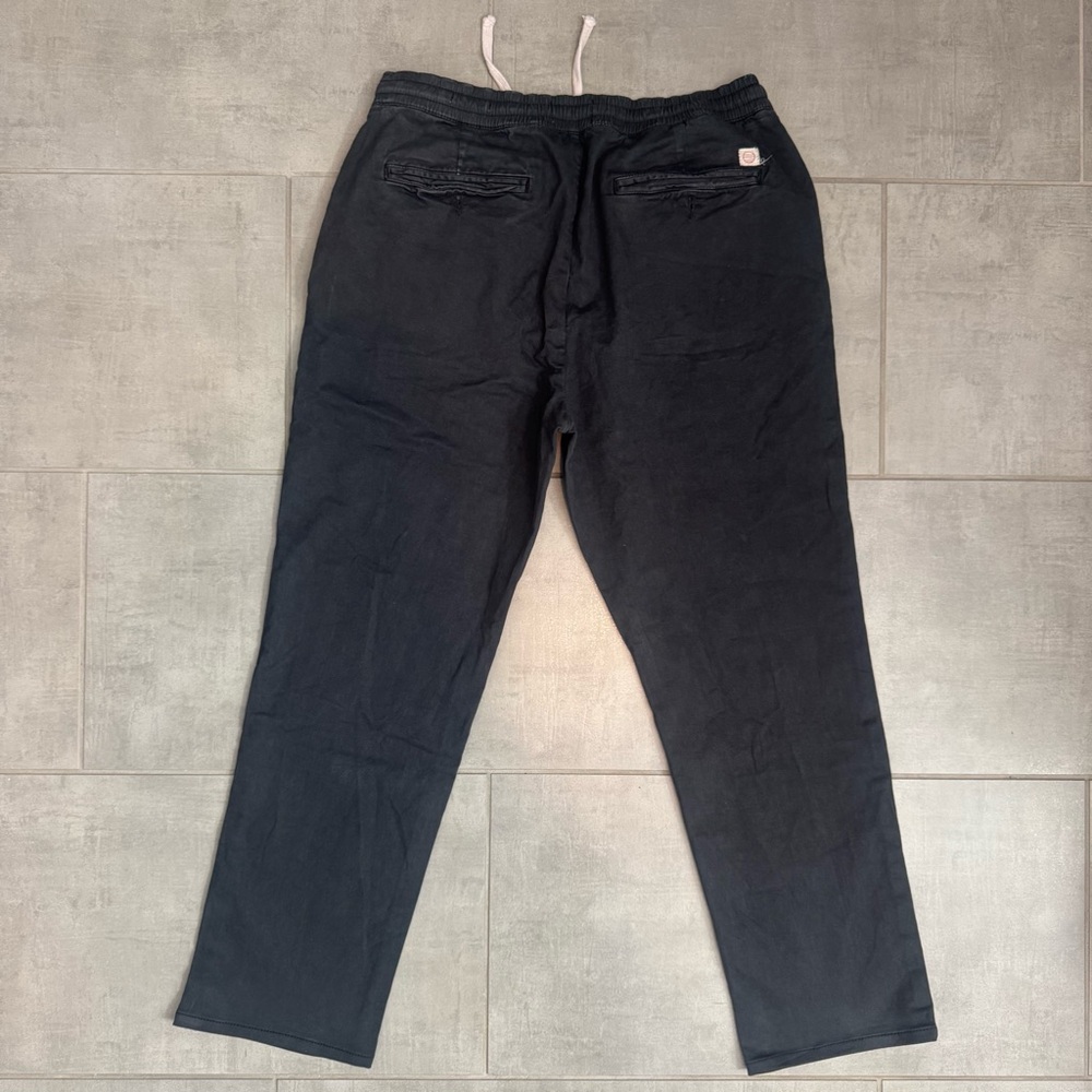 Marine Layer Black Drawstring Saturday Slim Fit Pants - Picture 2 of 6